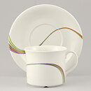 Bertil Vallien (Space 1983) White Coffee Cup with Rainbow Decor 9 cm   [Sample Images]