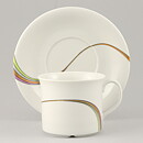 Bertil Vallien (Space 1983) White Coffee Cup with Rainbow Decor 9 cm   [Sample Images]