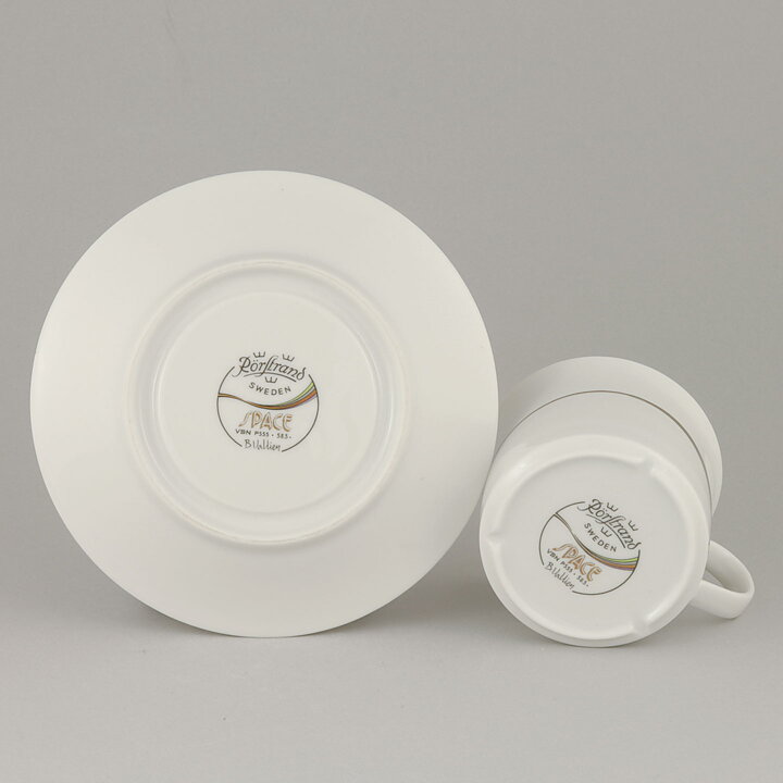 Bertil Vallien (Space 1983) White Coffee Cup with Rainbow Decor 9 cm   [Sample Images]