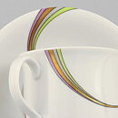 Bertil Vallien (Space 1983) White Coffee Cup with Rainbow Decor 9 cm   [Sample Images]