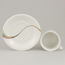Bertil Vallien (Space 1983) White Coffee Cup with Rainbow Decor 9 cm   [Sample Images]