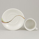 Bertil Vallien (Space 1983) White Coffee Cup with Rainbow Decor 9 cm   [Sample Images]