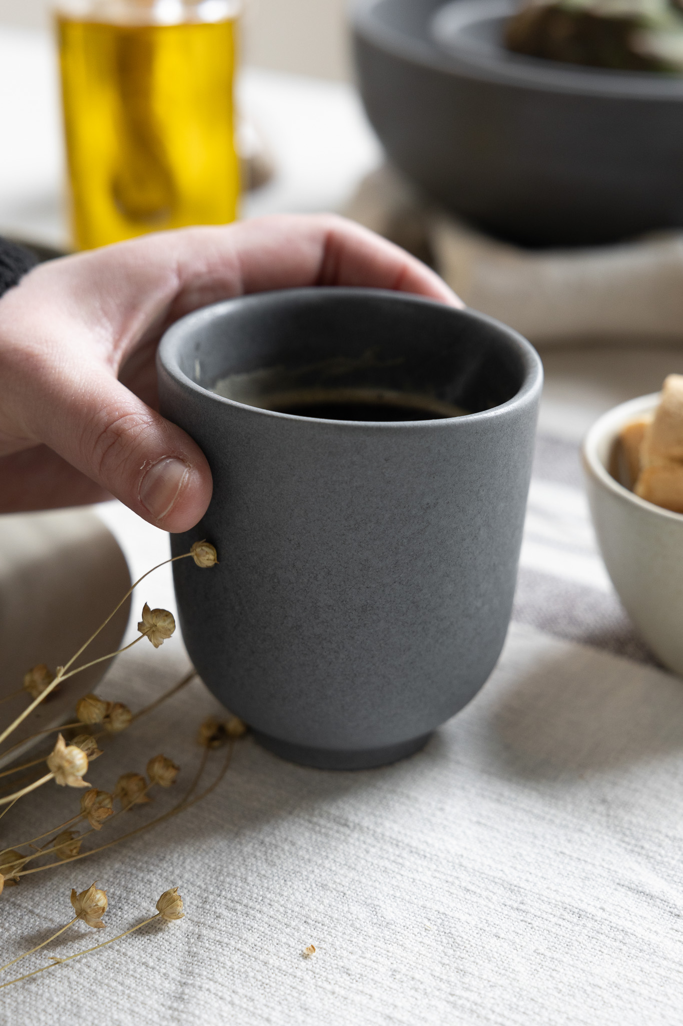 Ängsvik Grå Kaffemugg - Mugg - Kopp - Stengods