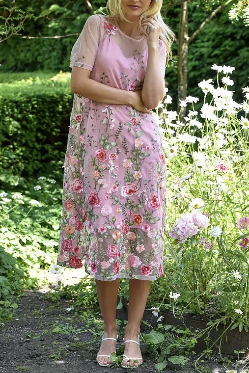 A-View - Fuschia Midi Dress Rose / Red