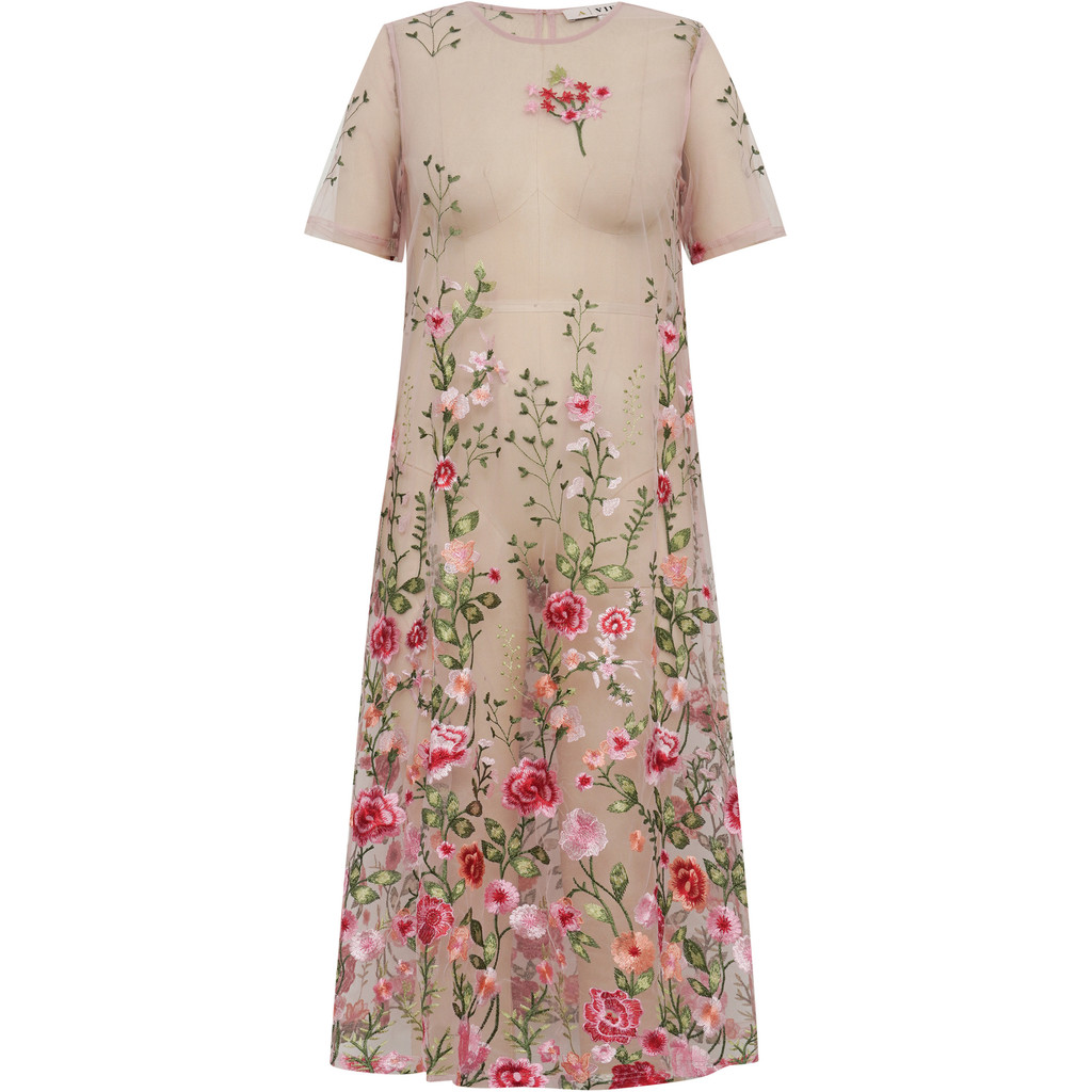 A-View - Fuschia Midi Dress Rose / Red - 5