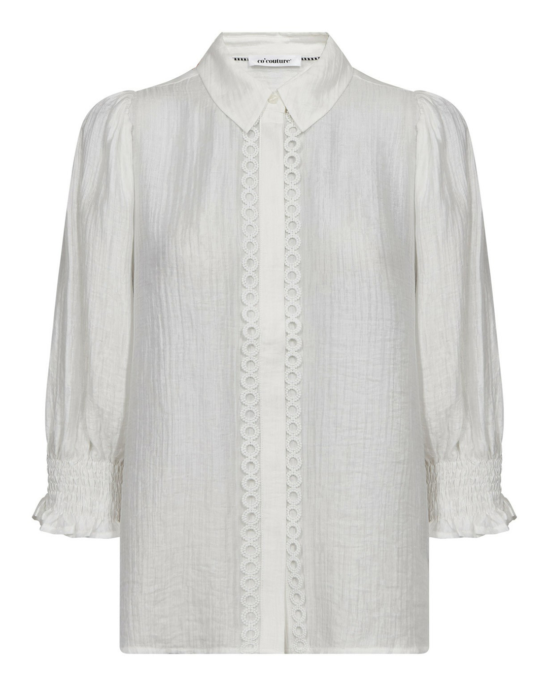 Blus Tassy Lace 3/4-dels ärm offwhite