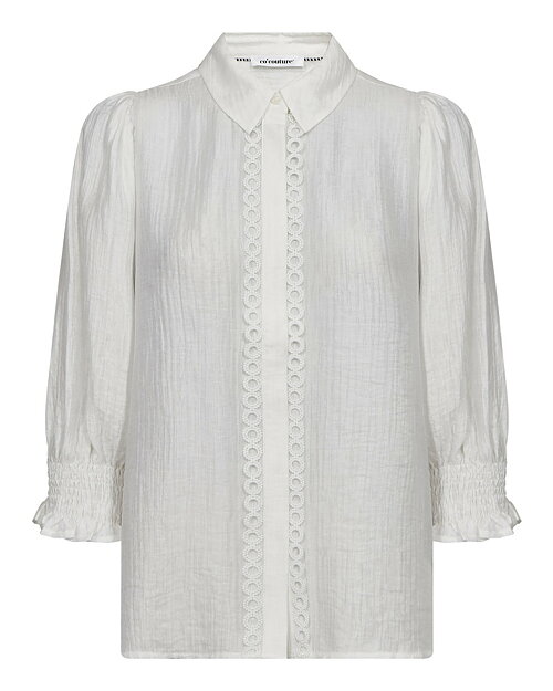 Blus Tassy Lace 3/4-dels ärm offwhite