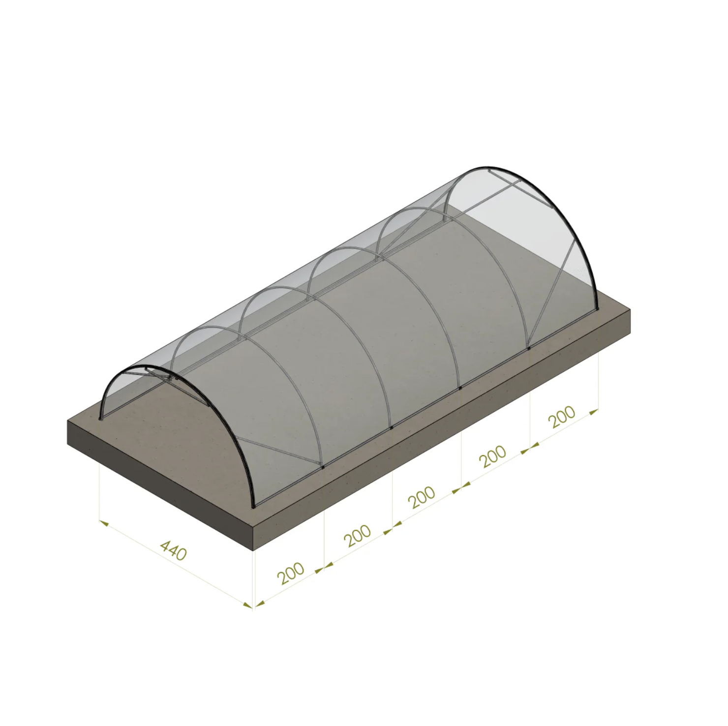 Tunnelväxthus 4,4 m bredd – Längd 10 meter - 4