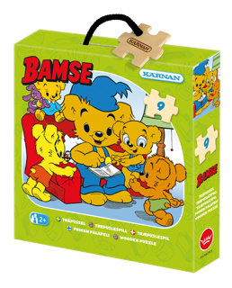 Pussel - Ask 9 bitar Bamse läser