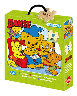 Pussel - Ask 9 bitar Bamse läser