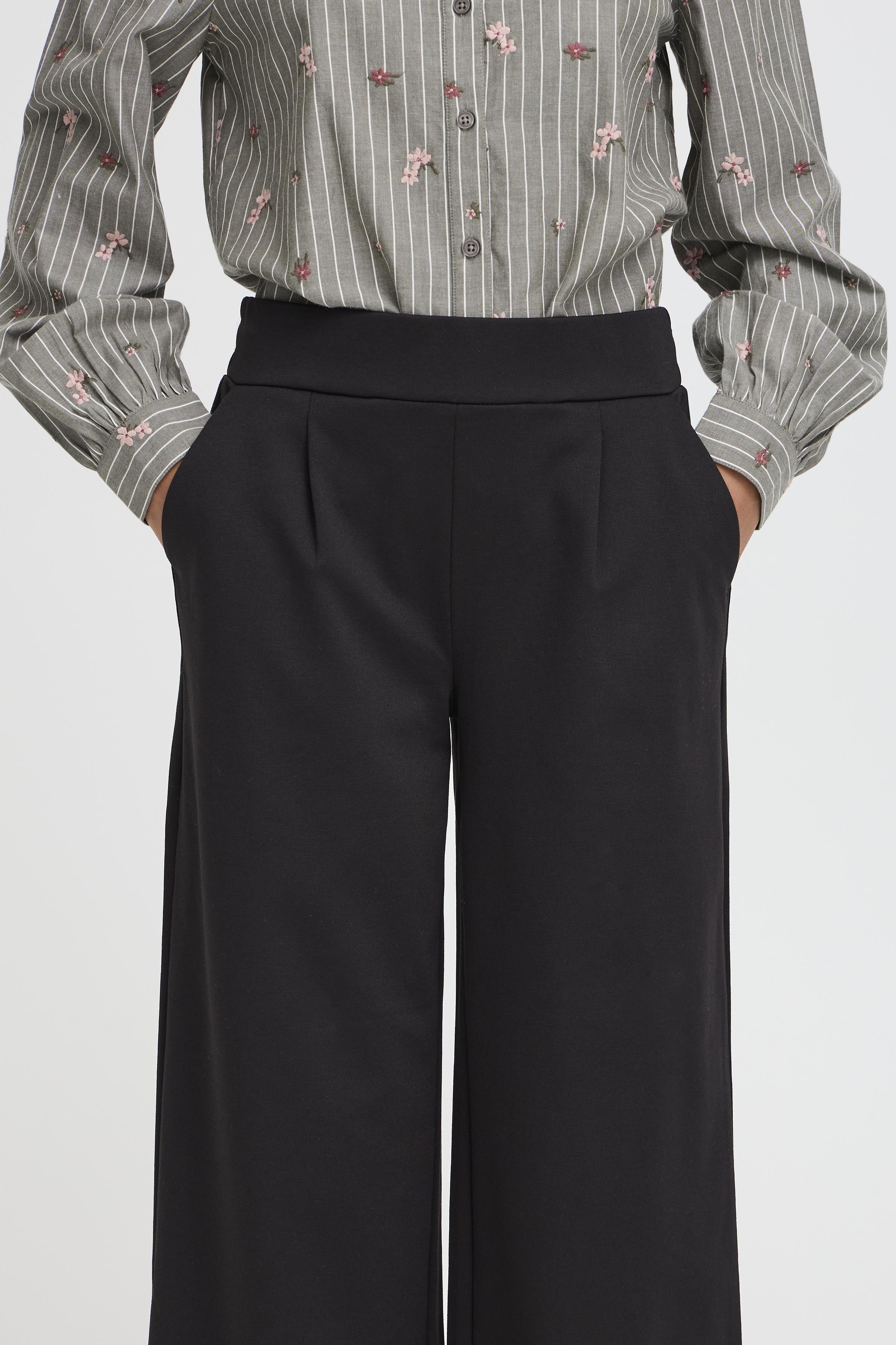 BYRIZETTA WIDE PANTS CROPPED M Black - 4
