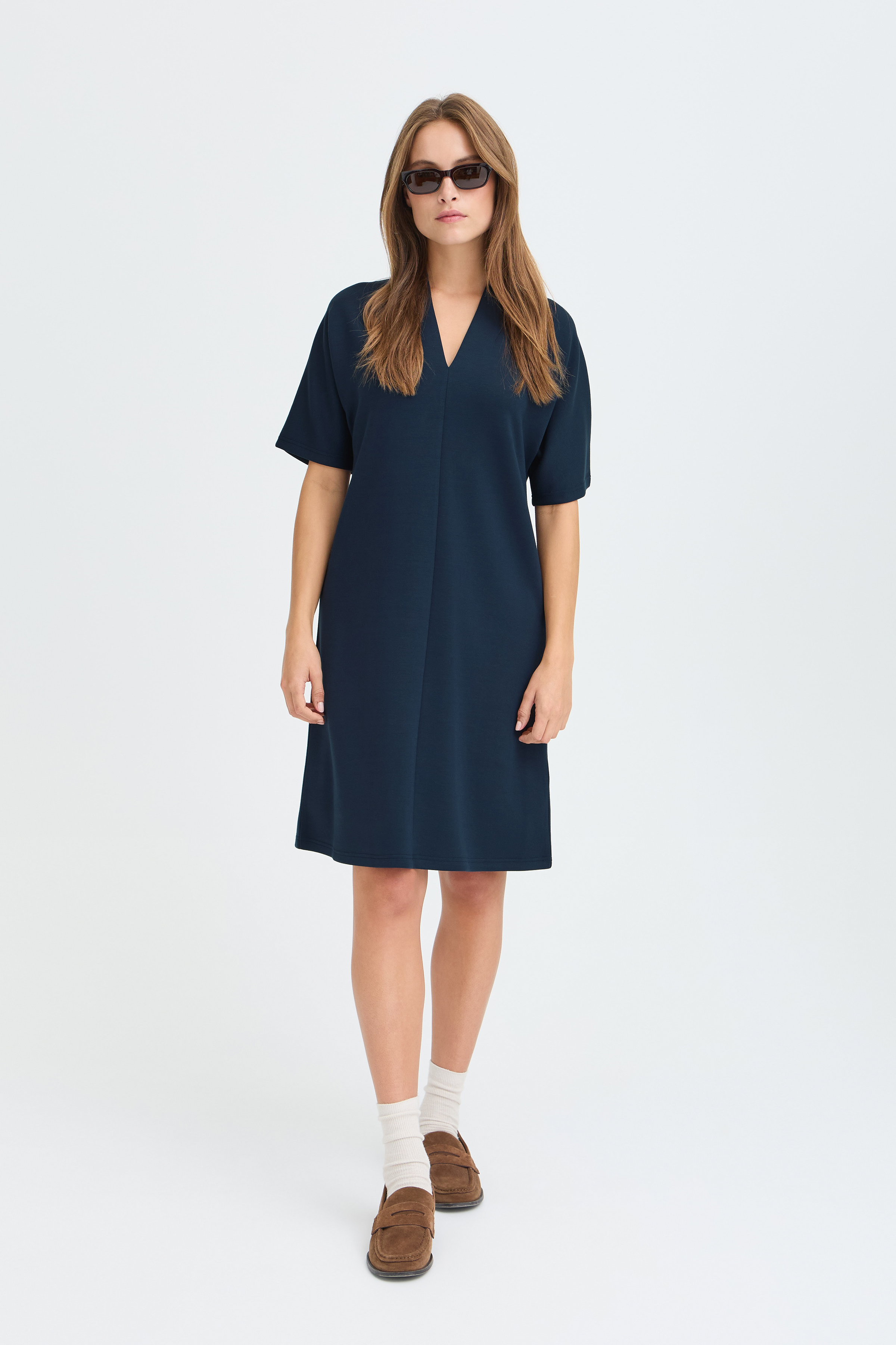 BYPUSTI VNECK  DRESS Dark Sapphire - 6