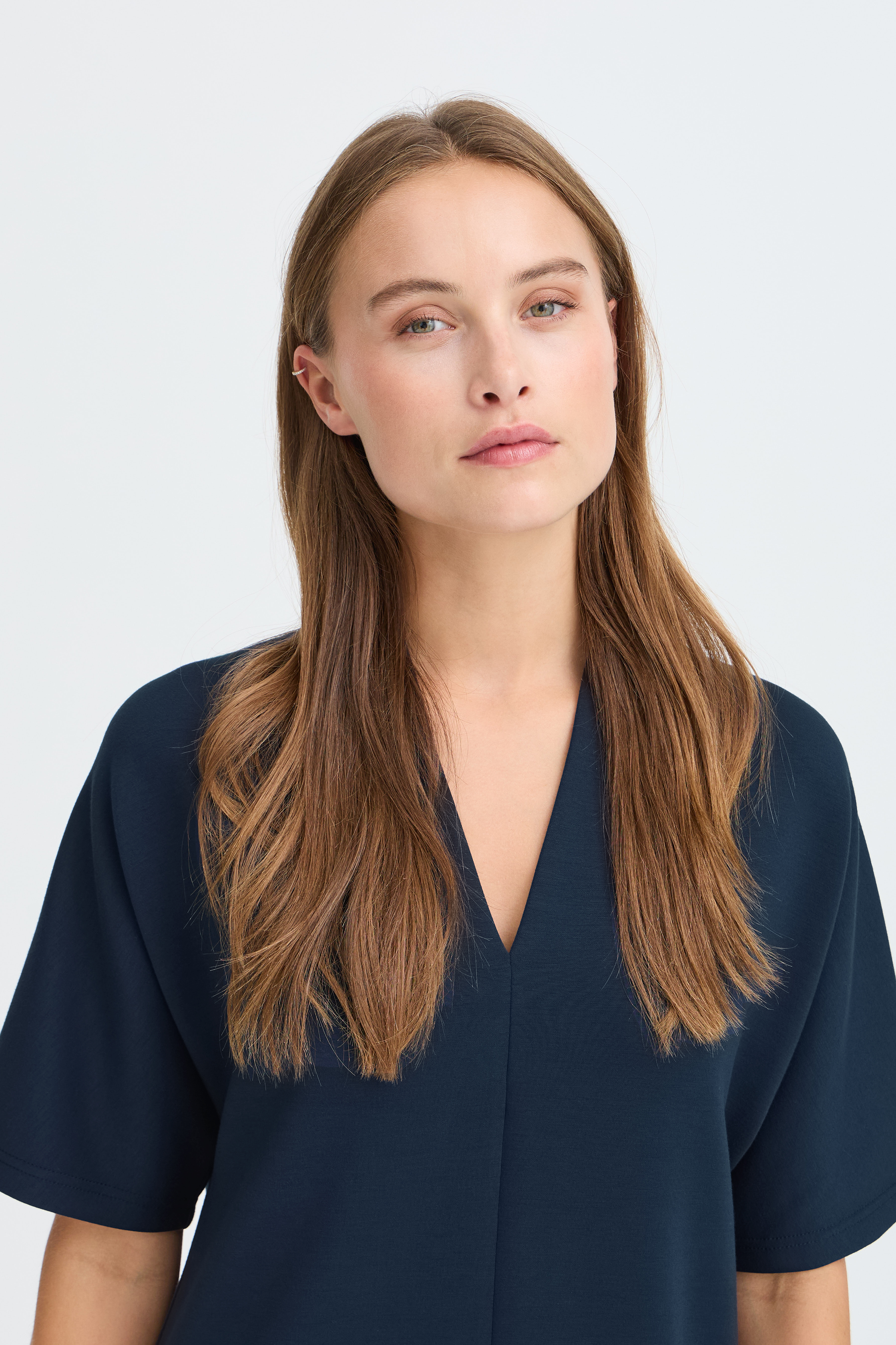 BYPUSTI VNECK  DRESS Dark Sapphire - 4