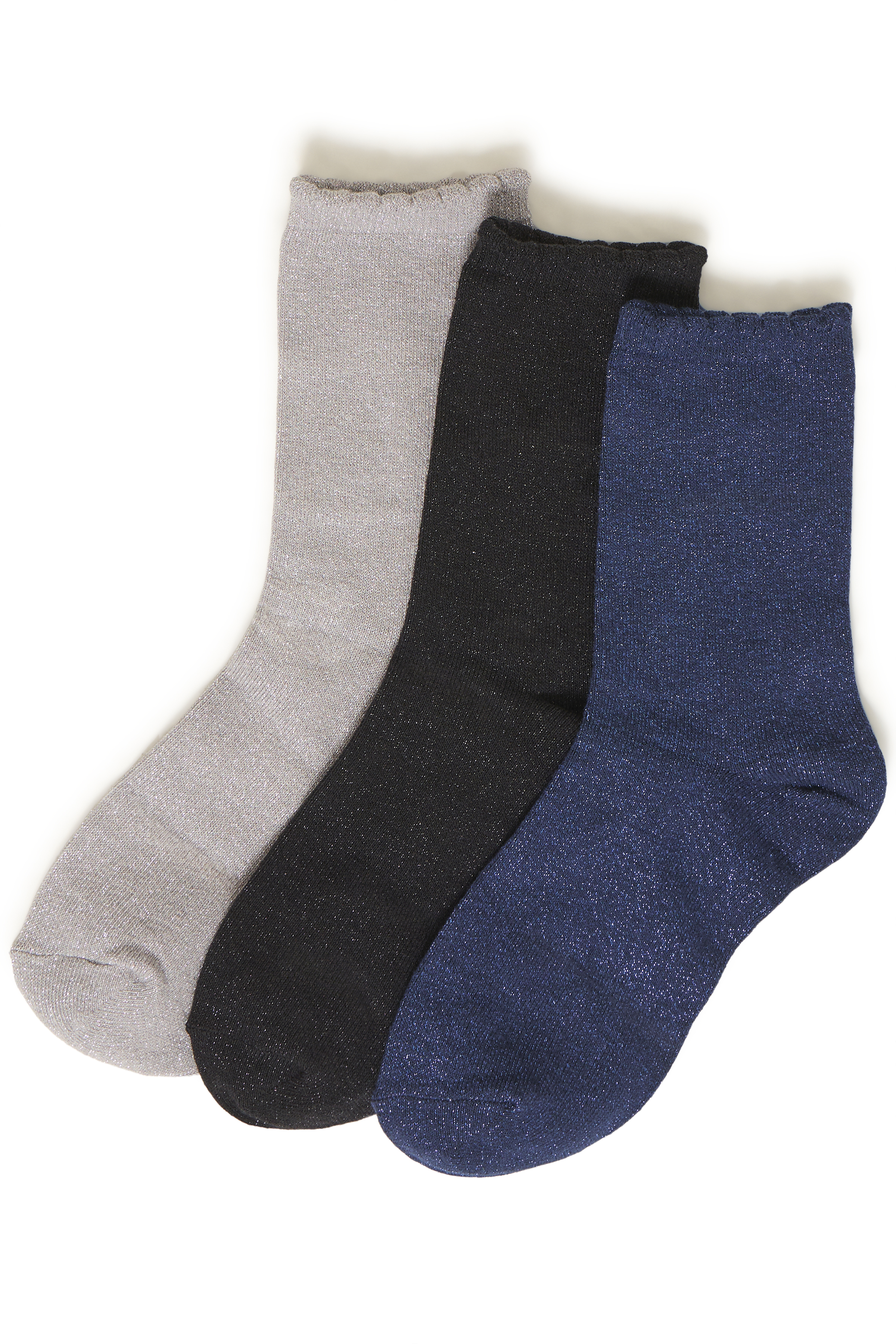 BYVILAINE SOCK BOX 3 NAVY, SILVER, BLACK BOX