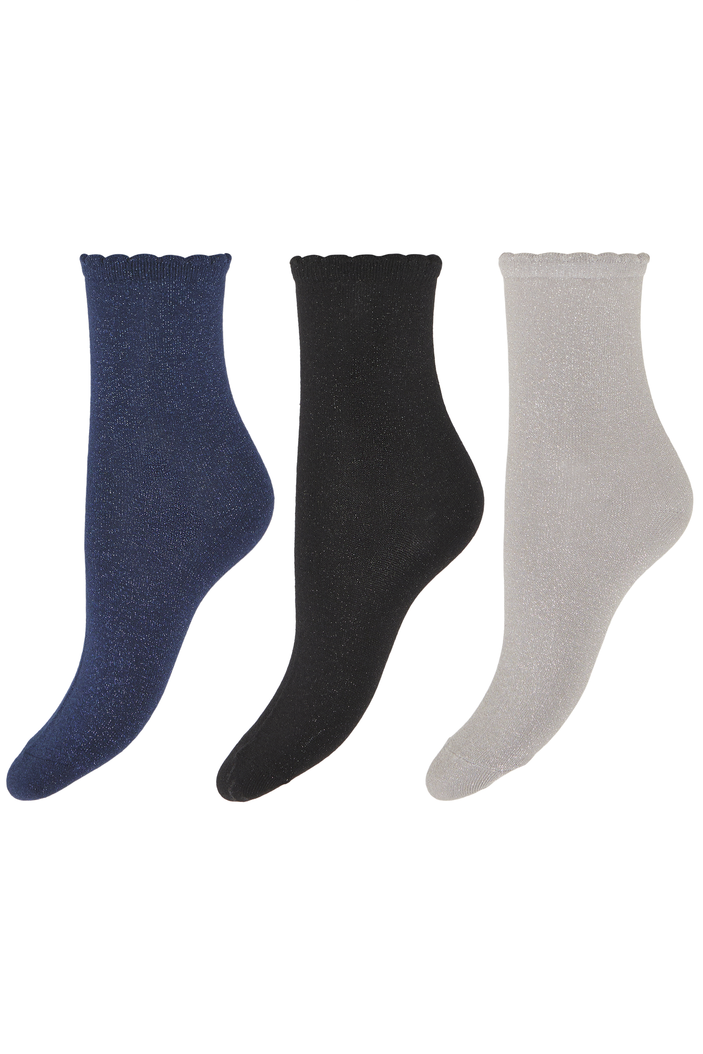 BYVILAINE SOCK BOX 3 NAVY, SILVER, BLACK BOX - 2