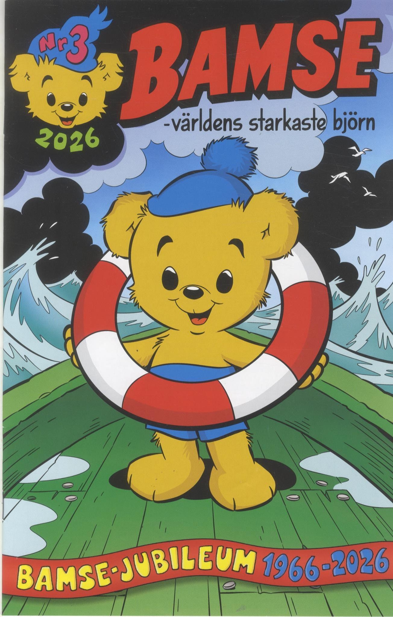 Bamse nr 3 2026, Bamse jubileum 1966-2026, Bamse och havet