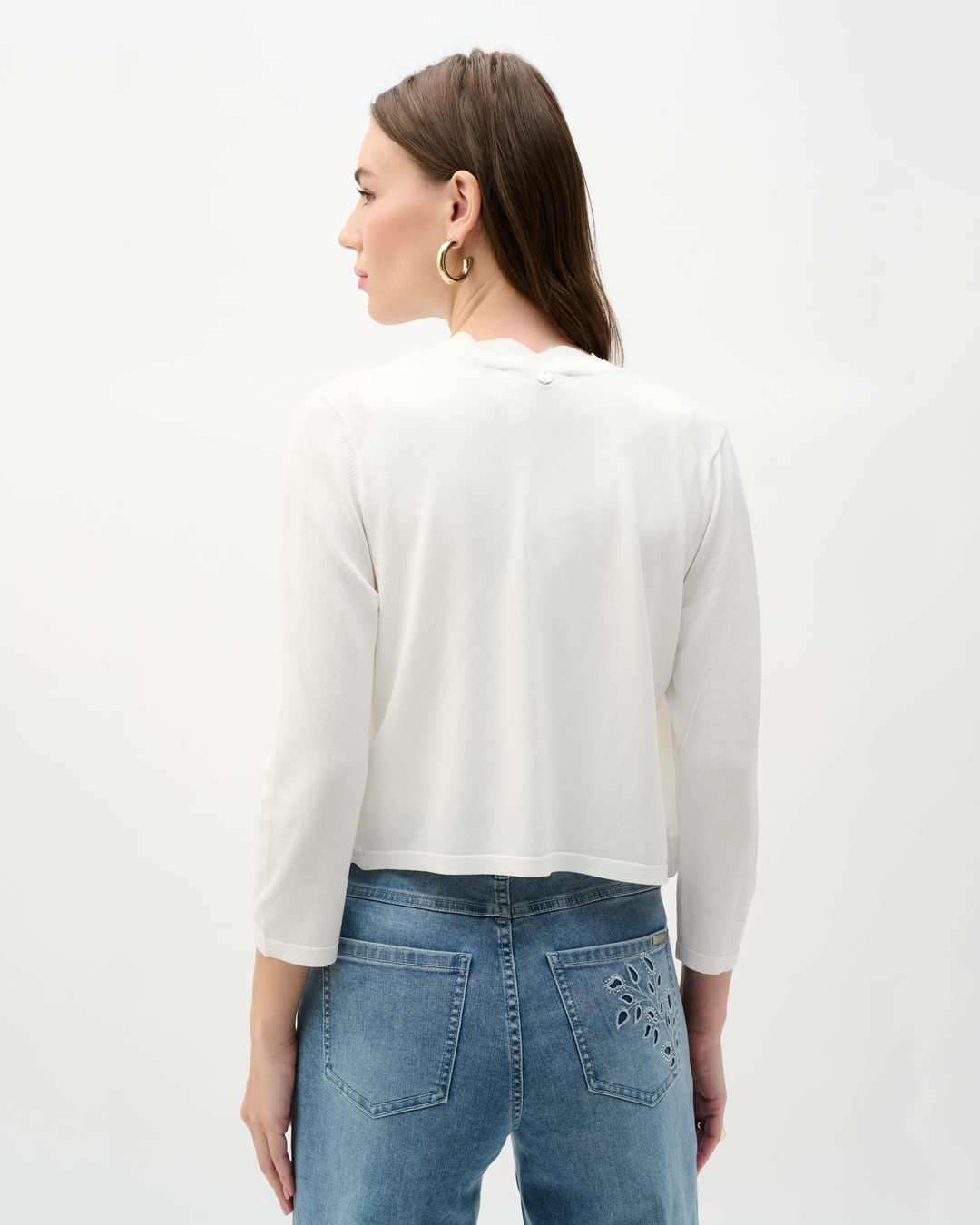 Bolero volangkant 3/4-dels ärm vit - 2