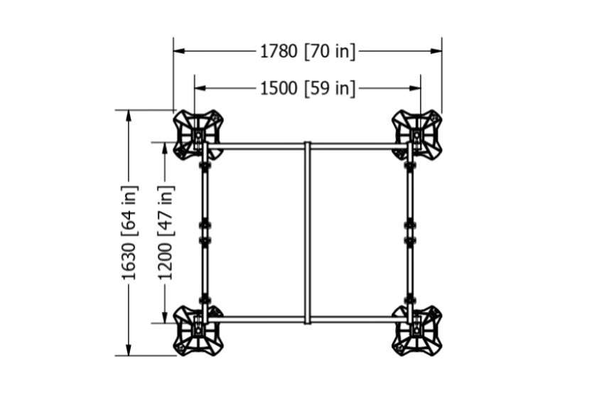Big Foot multi frame XL - 1500x1200mm - 4x330mm feet - 2