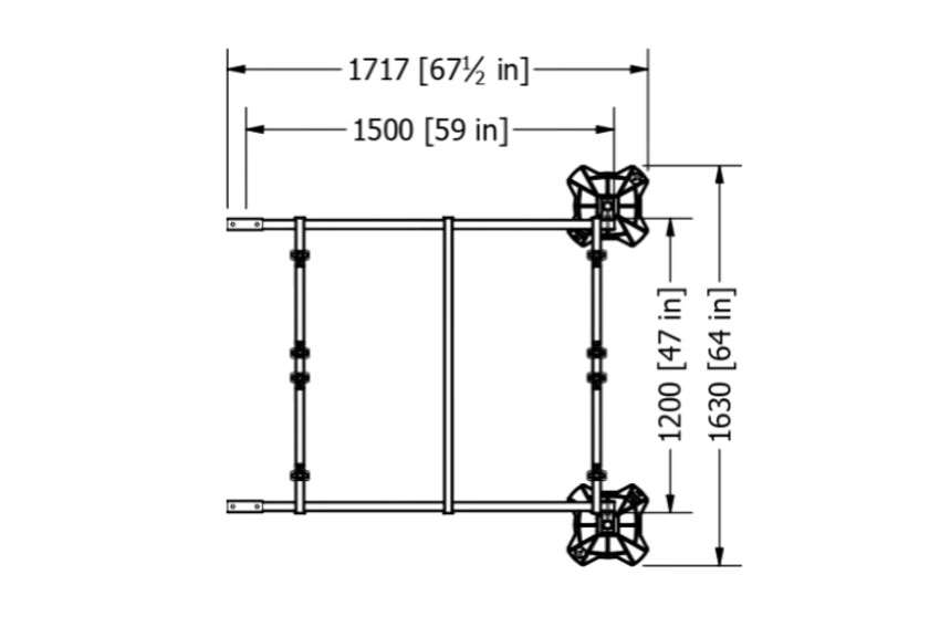 Big foot Multiframe XL förlängningsenhet 1500 x 1200 - 2x330mm fötter (BN9732) - 2