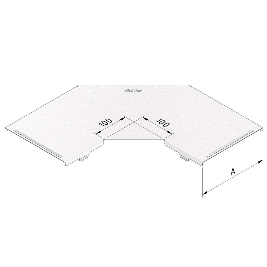 TRAYCO Deksel til platekanal bøy 200x60 mm - 2