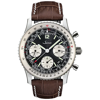 903.090 Sinn 903 St II mocha färgat kalvskinsläderband med alligator prägling 