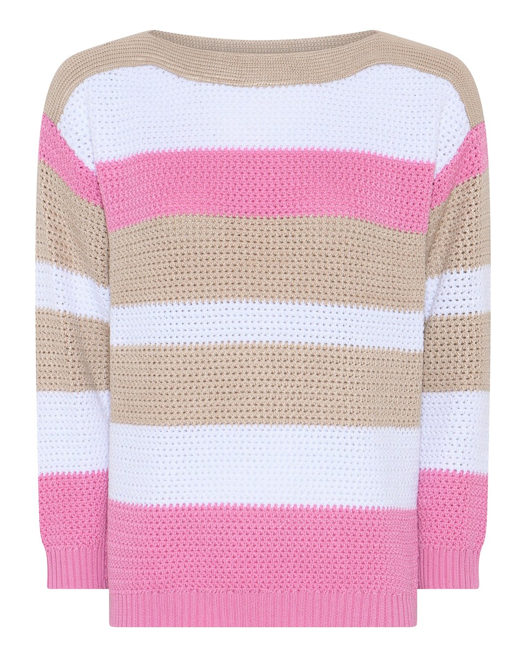Jumper randig vit/rosa/beige