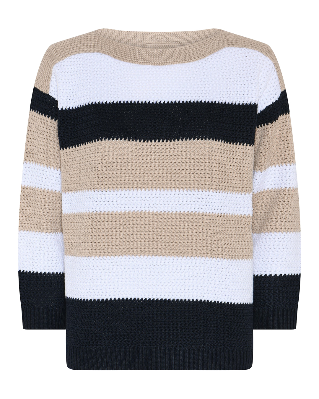 Jumper randig vit/marin/beige - 2