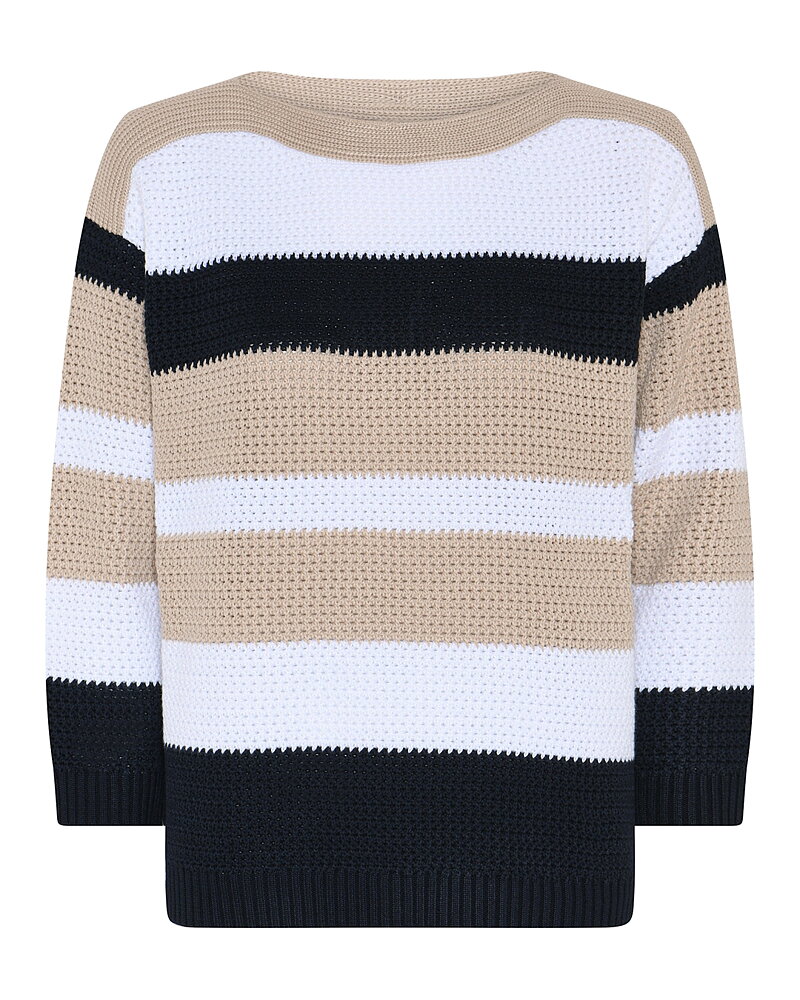 Jumper randig vit/marin/beige