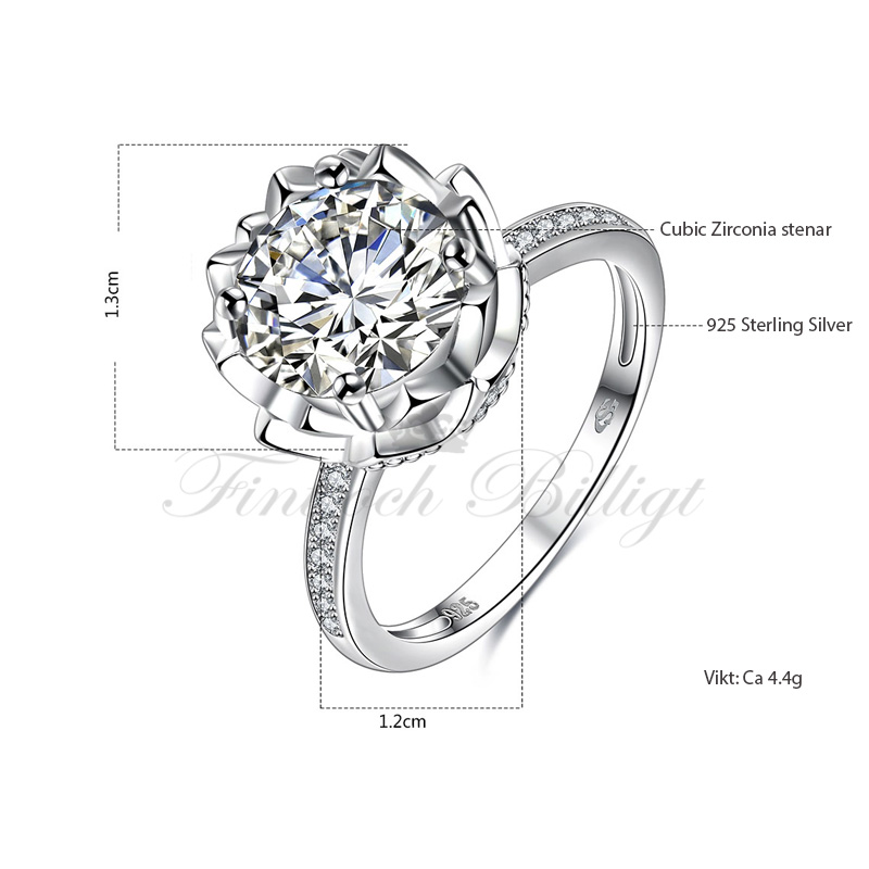 Engagement ring set tungsten and silver La Perla Imperiale