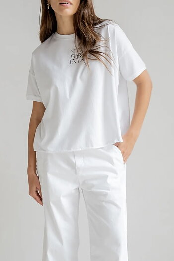 Penn & Ink NY - T-Shirt Print White - Black