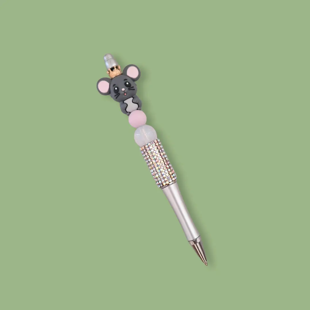 Pärlpenna - Bling- Med söt mus - 4