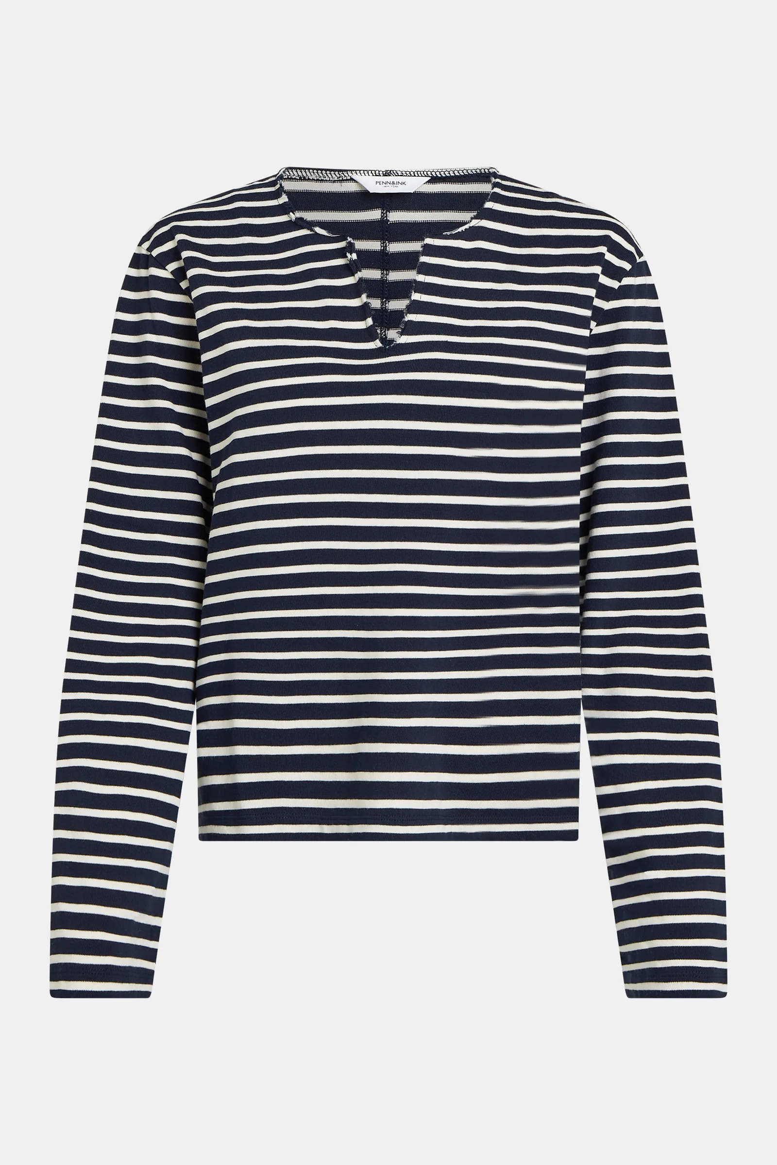 Penn & Ink NY - Longsleeve Stripe Night-Ecru - 3