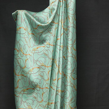 Silkes satin - Kedje print pasteller