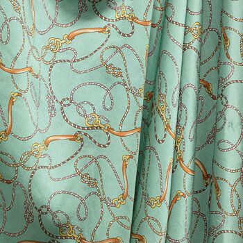 Silkes satin - Kedje print pasteller