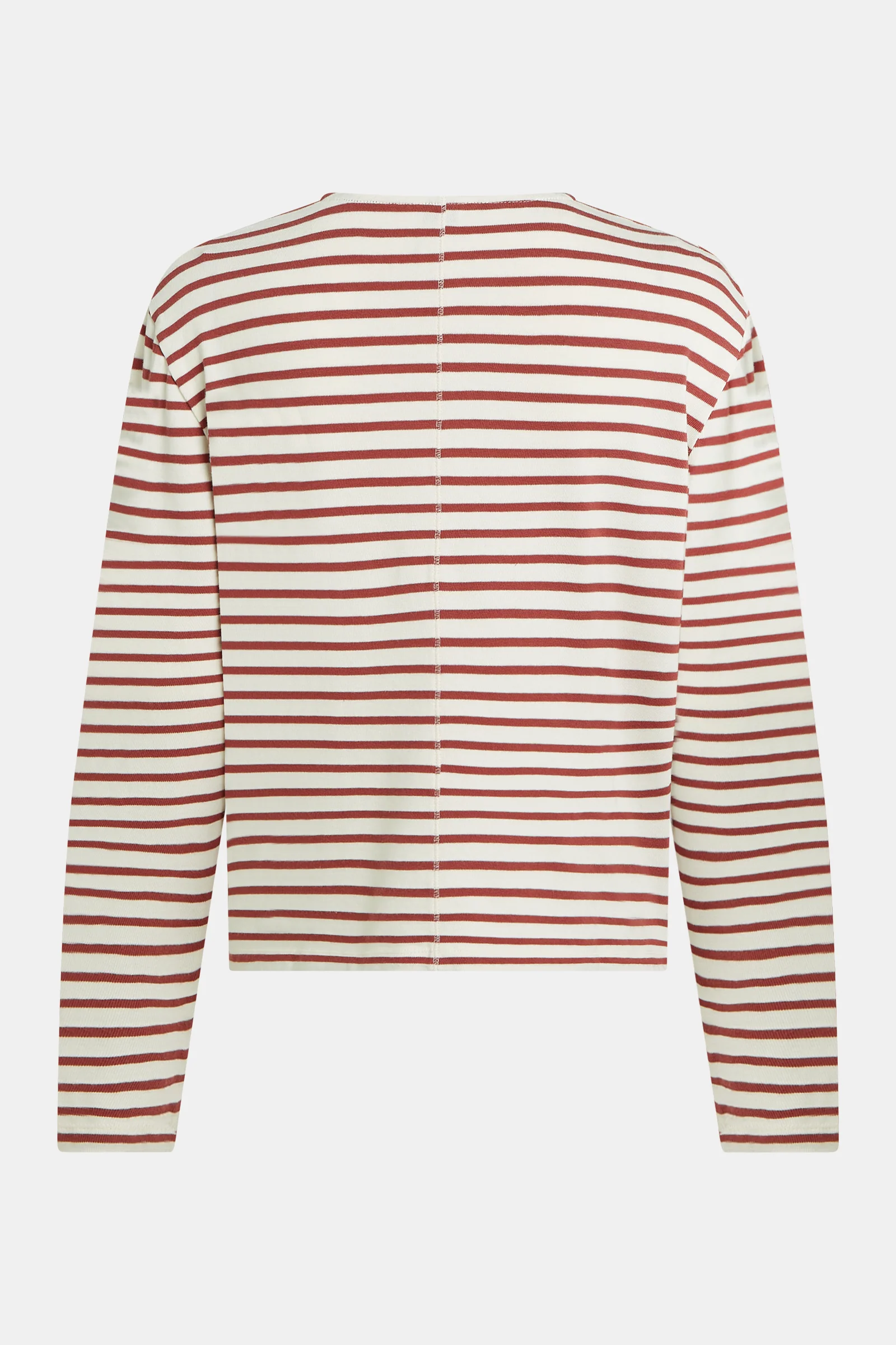 Penn & Ink NY - Longsleeve Stripe Ecru - Burgundy - 6