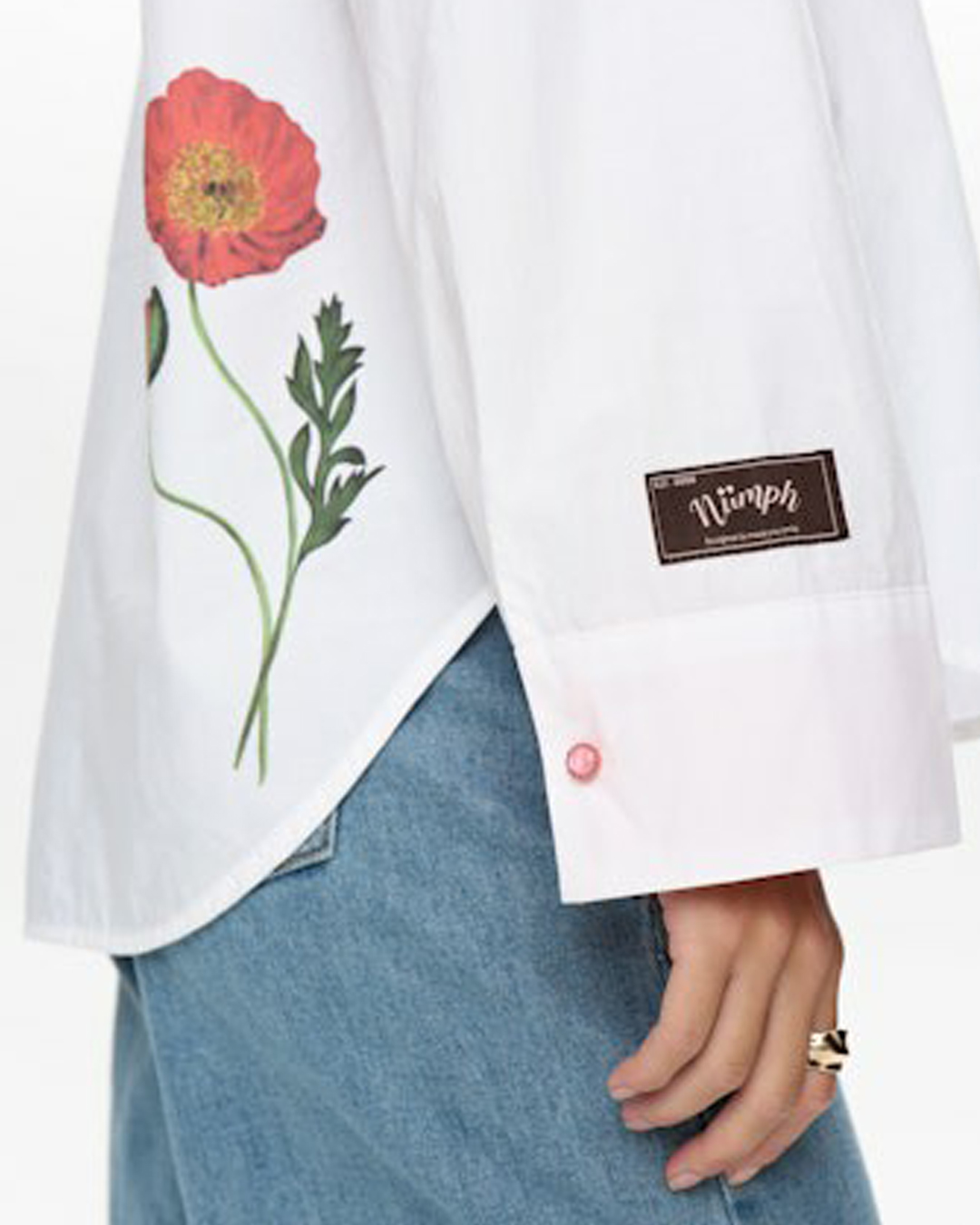 Skjorta Flory vit med blomtryck - 4