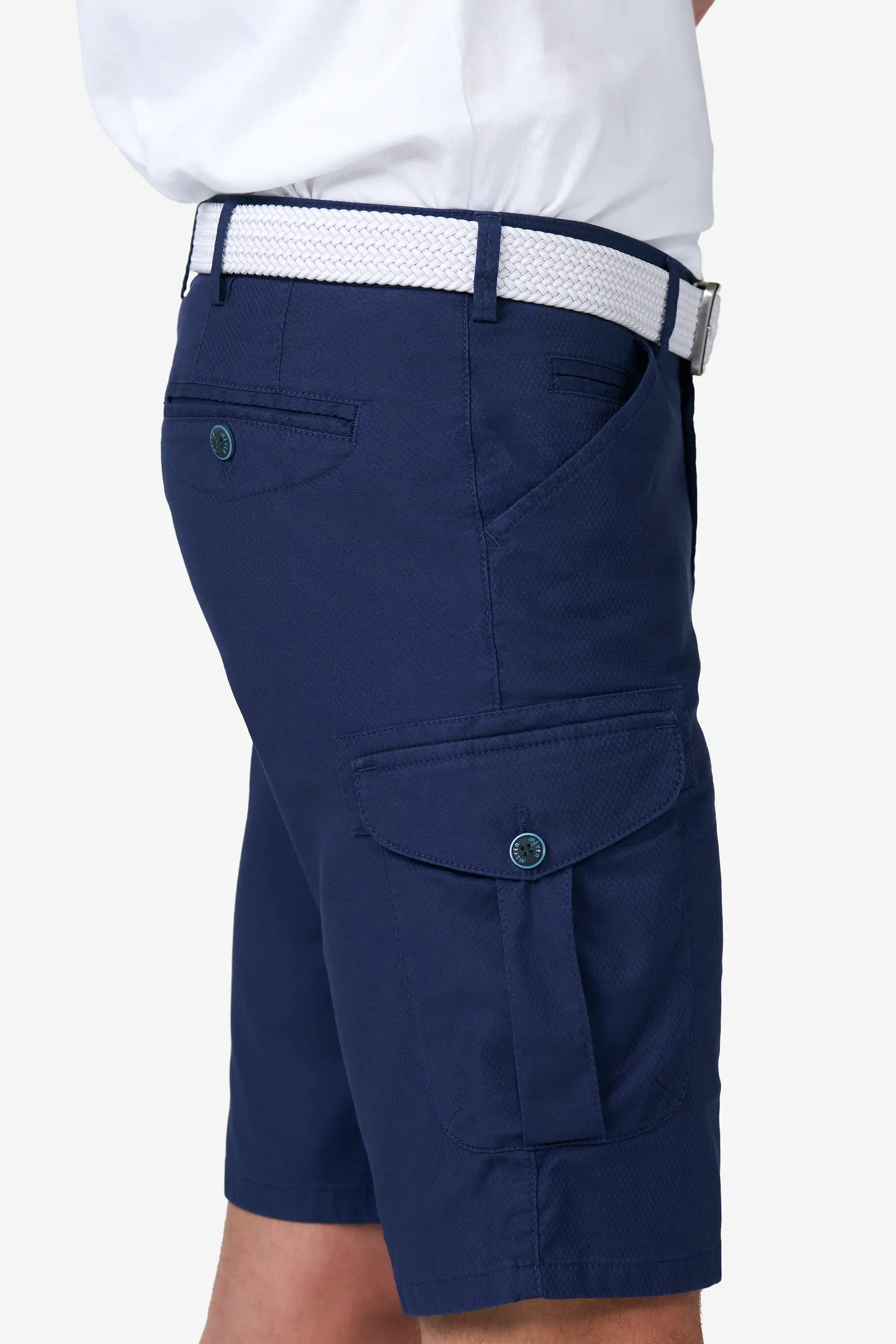 Marinblå (navy) shorts i casualmodell (Cargo) och Super-Stretch (Meyer / B-Orlando) (finns i strl 60) - 4