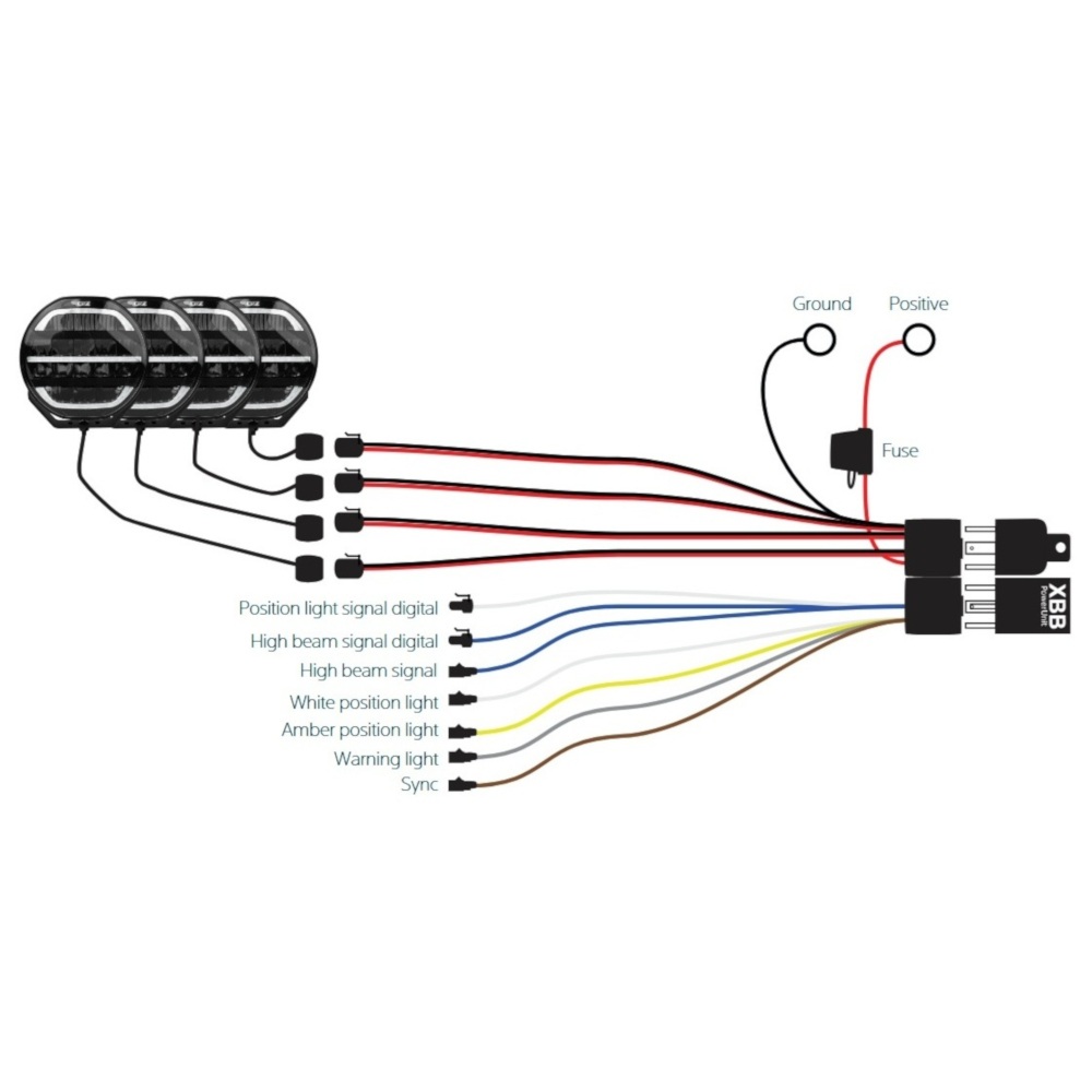 Relay Cable Kit with 4 x 6-Pin DT connector 80A (XBB compatible) - 2