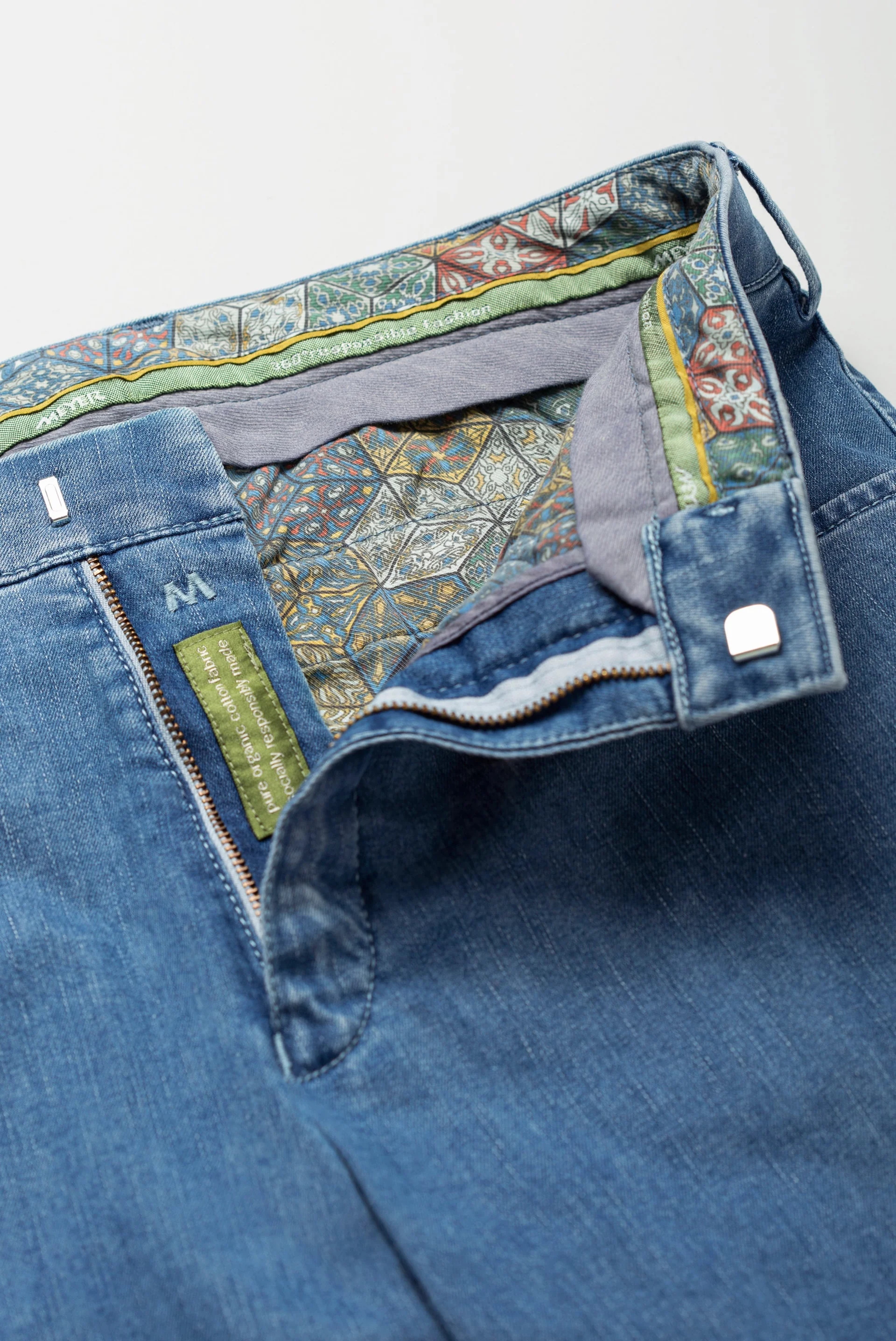 Blå (light blue) jeanshybrid i Coolmax denim, modern passform och Super-Stretch (Meyer / Dublin) (finns i strl 28) - 5