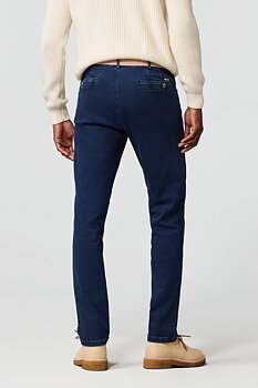 Blå (blue stone) jeanshybrid i Performance denim, modern passform och Super-Stretch (Meyer / Dublin)