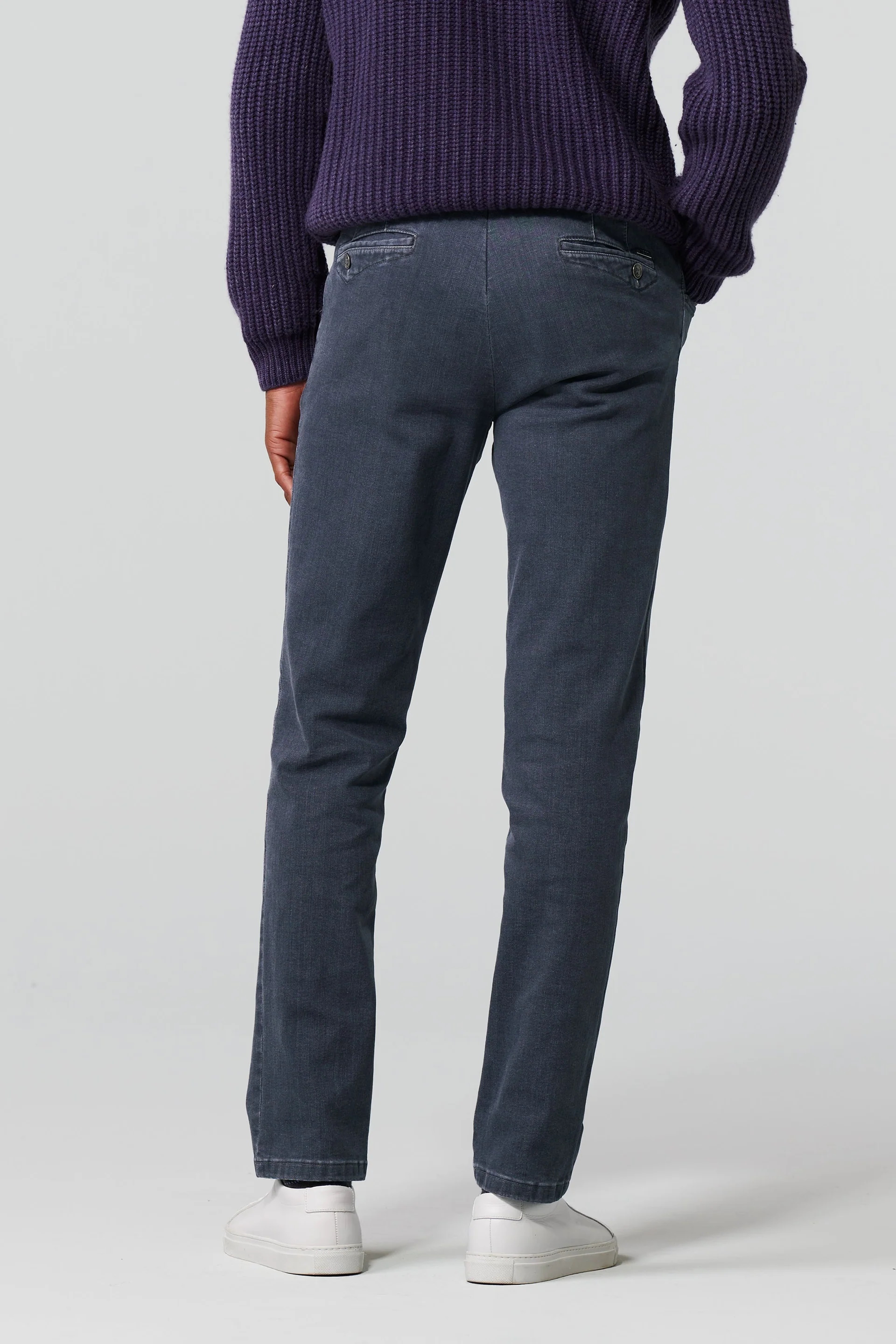 Grå (mid grey) jeanshybrid i Performance denim, modern passform och Super-Stretch (Meyer / Dublin) - 2