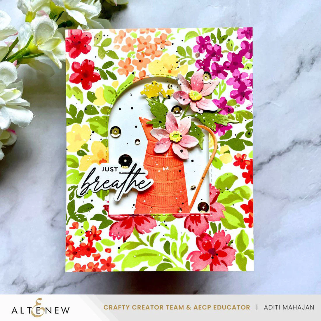 ALTENEW -Stencil Art: Ditsy Flowers Wallpaper Layering Stencil Set (7 in 1) - 9