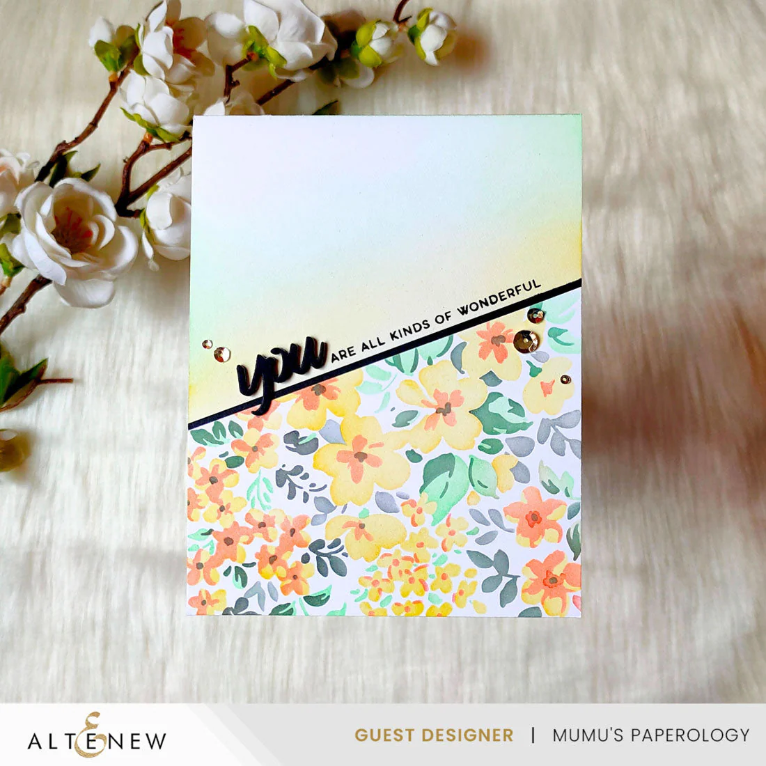 ALTENEW -Stencil Art: Ditsy Flowers Wallpaper Layering Stencil Set (7 in 1) - 7