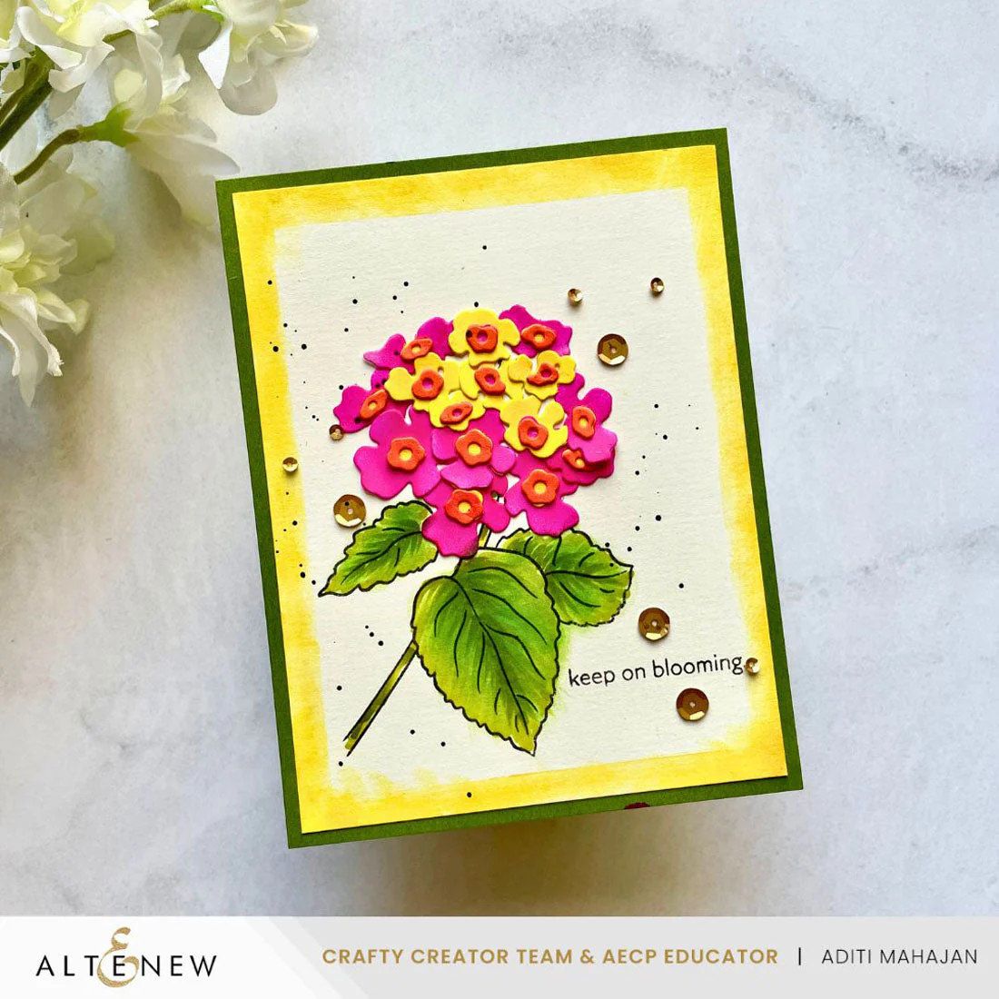 ALTENEW -Mini Delight: Blooming Lantana Stamp & Die Set - 10