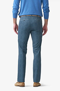 Blå (grey-blue) chinos i Cotton Check och modern passform (Meyer / Bonn) (finns i strl 54)