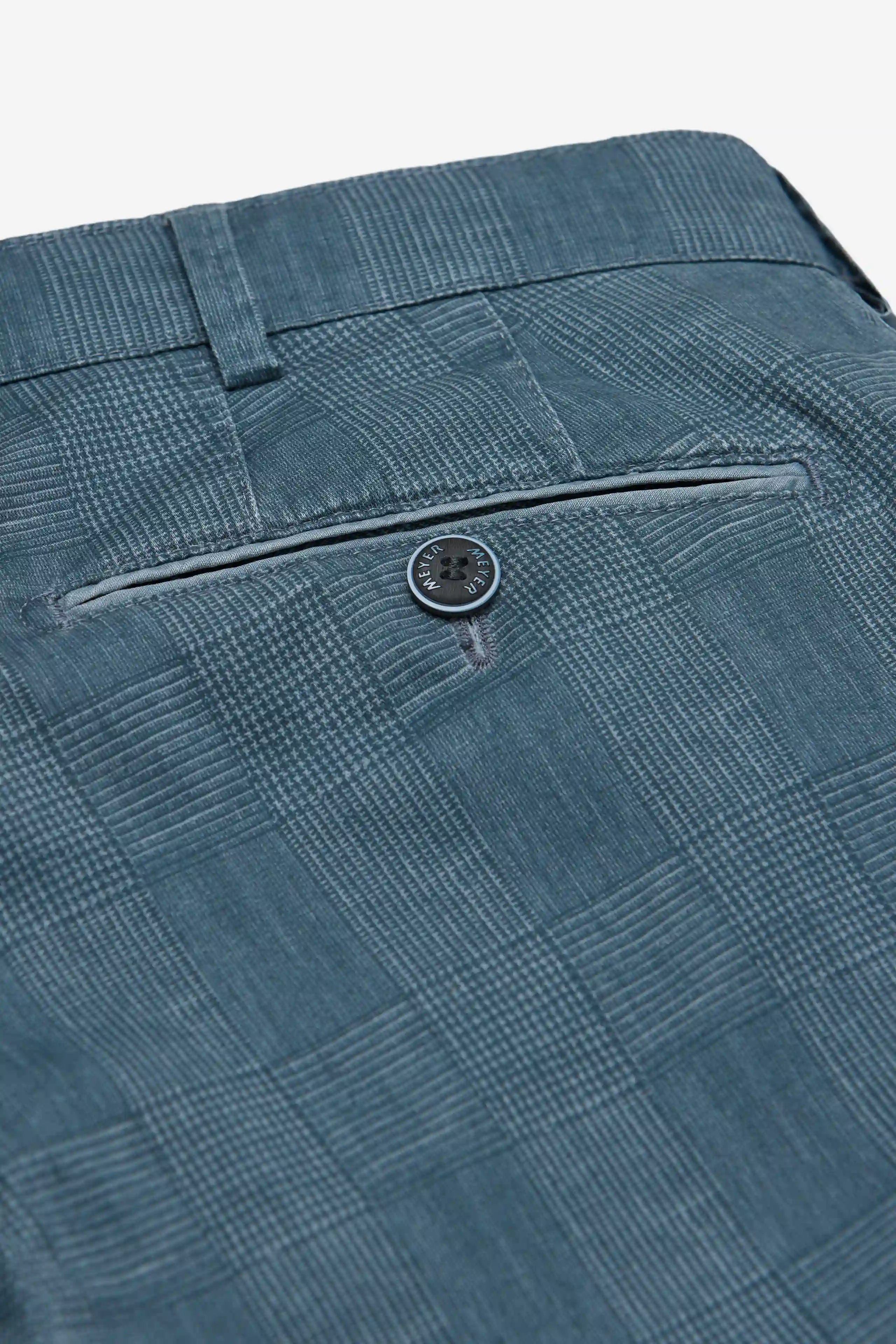 Blå (grey-blue) chinos i Cotton Check och modern passform (Meyer / Bonn) (finns i strl 54) - 6