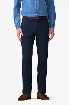 Blå (navy) chinos i Stretch Summer Cotelé och normal passform (Meyer / Roma) (finns i strl 50)
