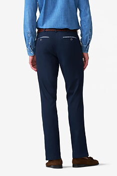 Blå (navy) chinos i Stretch Summer Cotelé och normal passform (Meyer / Roma) (finns i strl 50)