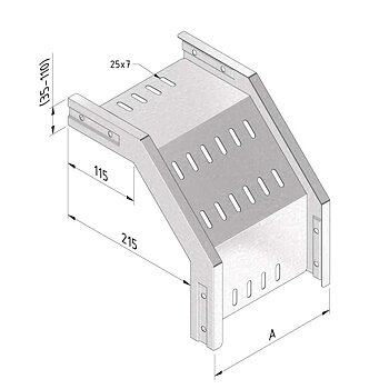 TRAYCO Sheet metal duct Falling bend 200mm x 110mm
