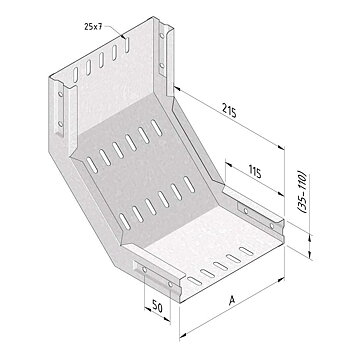 TRAYCO Sheet metal duct Rising Bend  200mm x 60mm High